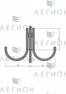 К31-0,5-0,6-1-5 кронштейн трехрожковый
